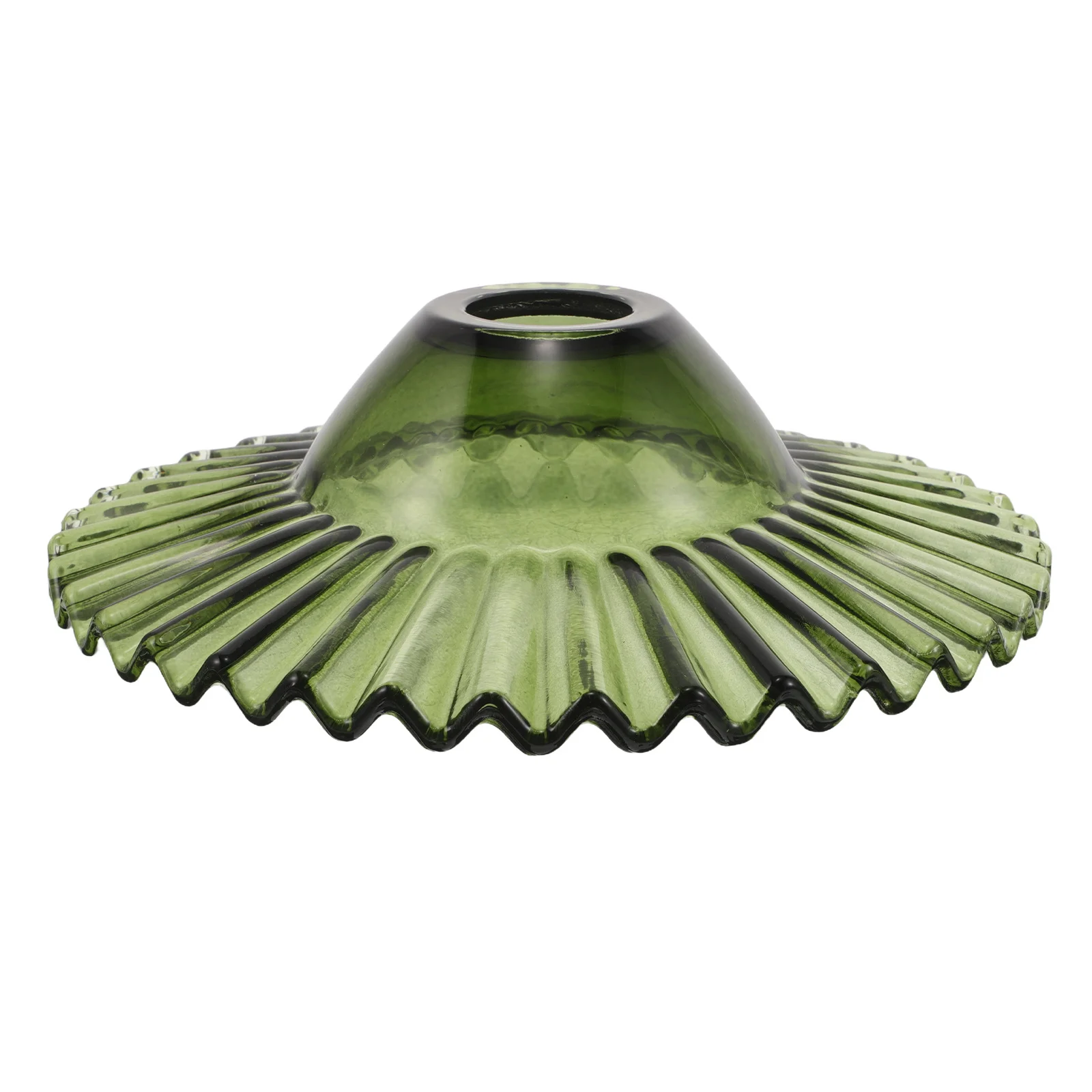 عاكس الضوء الزجاجي الأخضر واسعة حافة البوق قلادة الظل Japandi نمط يده غطاء خفيف السقف لديكور المزرعة -