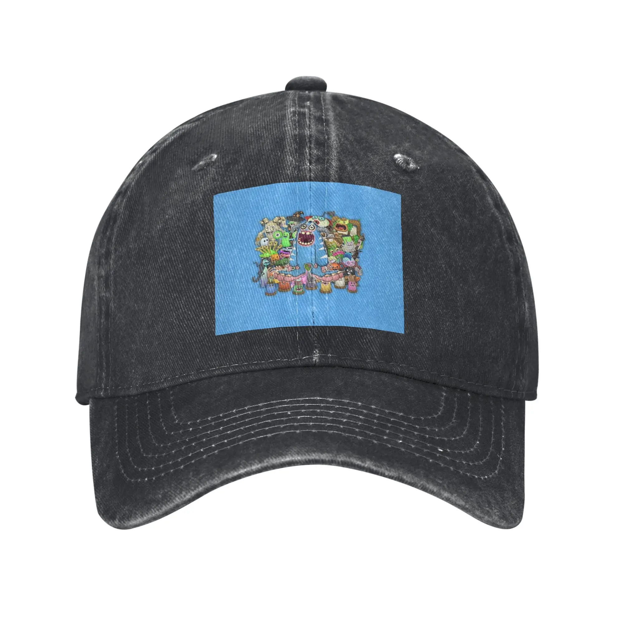 My Singing Monsters Collage Game Cartoon Denim Cap Casual Baseball Caps Adjustable Hat Summer Unisex Baseball Hats