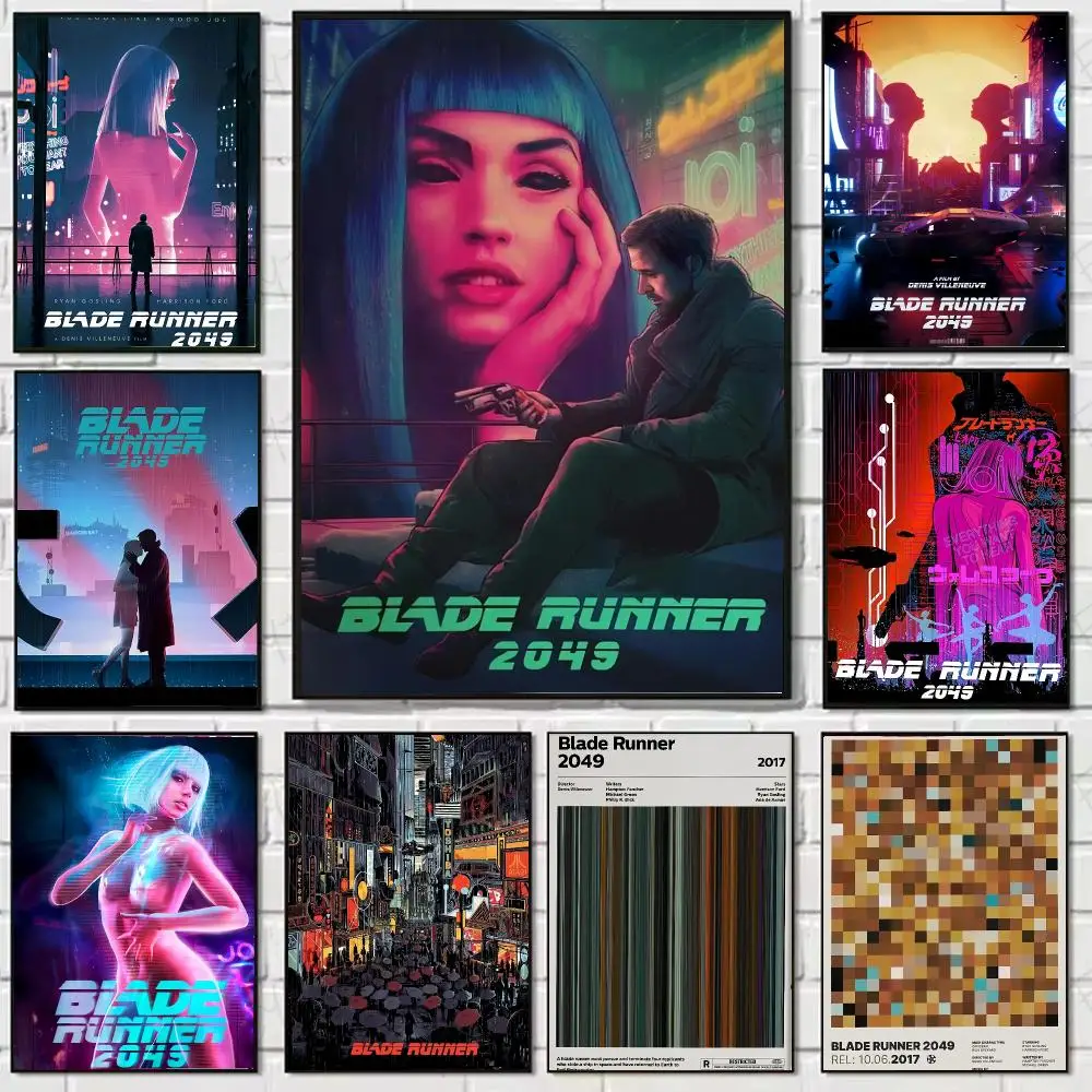 Movie B-Blade Runner 2049 Poster Stickers, suitable for game rooms, bedrooms, corridors, home wall art decor, gifts