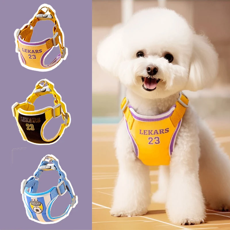 Designer Sports Harness for Small Medium Dogs Animal Lovely Chihuahua Cats Leash Accessories Summer Vest Soft Pet Chain Kit