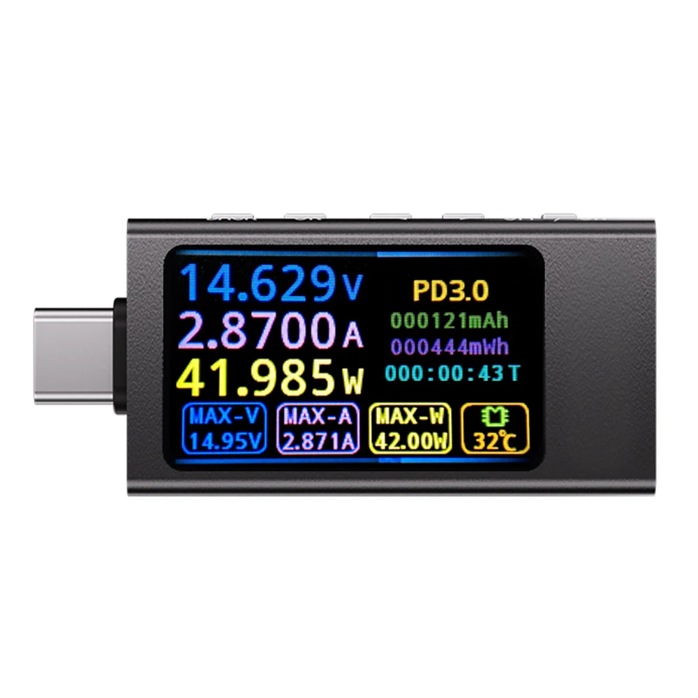 KWS-X1 4V-30V 12A Type C Tester Voltmeter Ammeter TYPE-C Fast Charge Detection Trigger Capacity Measurement  Power Meter image 5