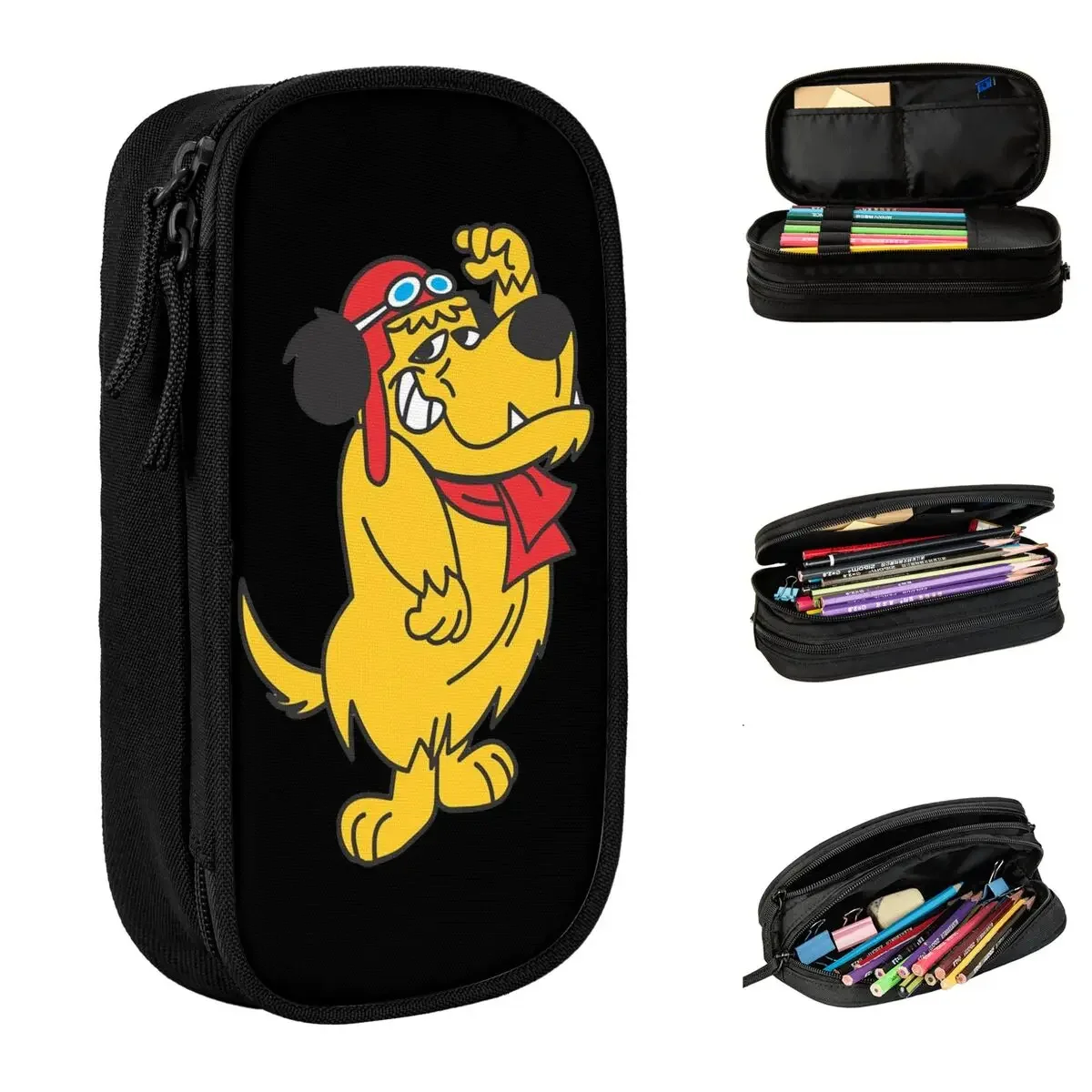 

Wacky Races Muttley Cartoon Pencil Cases Creative Pen Holder Pencil Bags Student Big Capacity Office Gifts Pencilcases