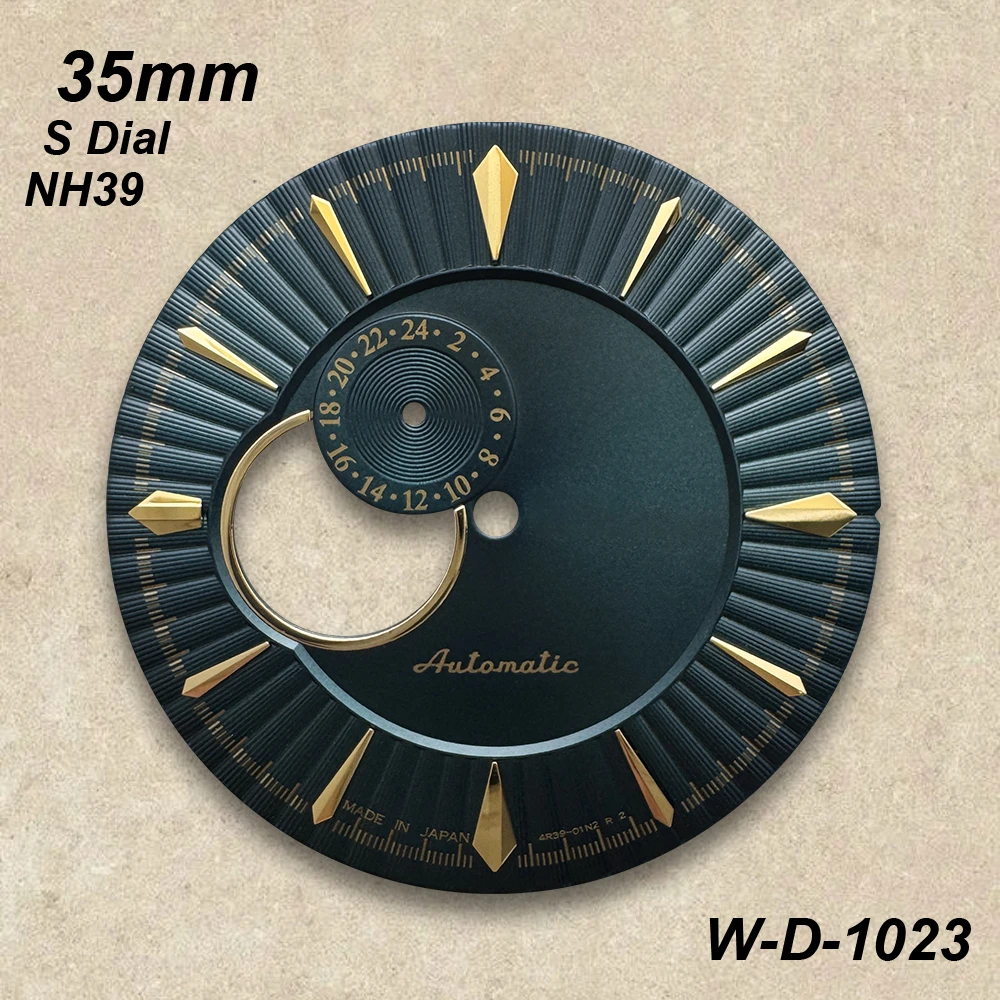 جديد 35 مللي متر S شعار الجوف خارج كوكتيل الطلب صالح NH39 حركة عالية الجودة ساعة عمودية تعديل الملحقات #4