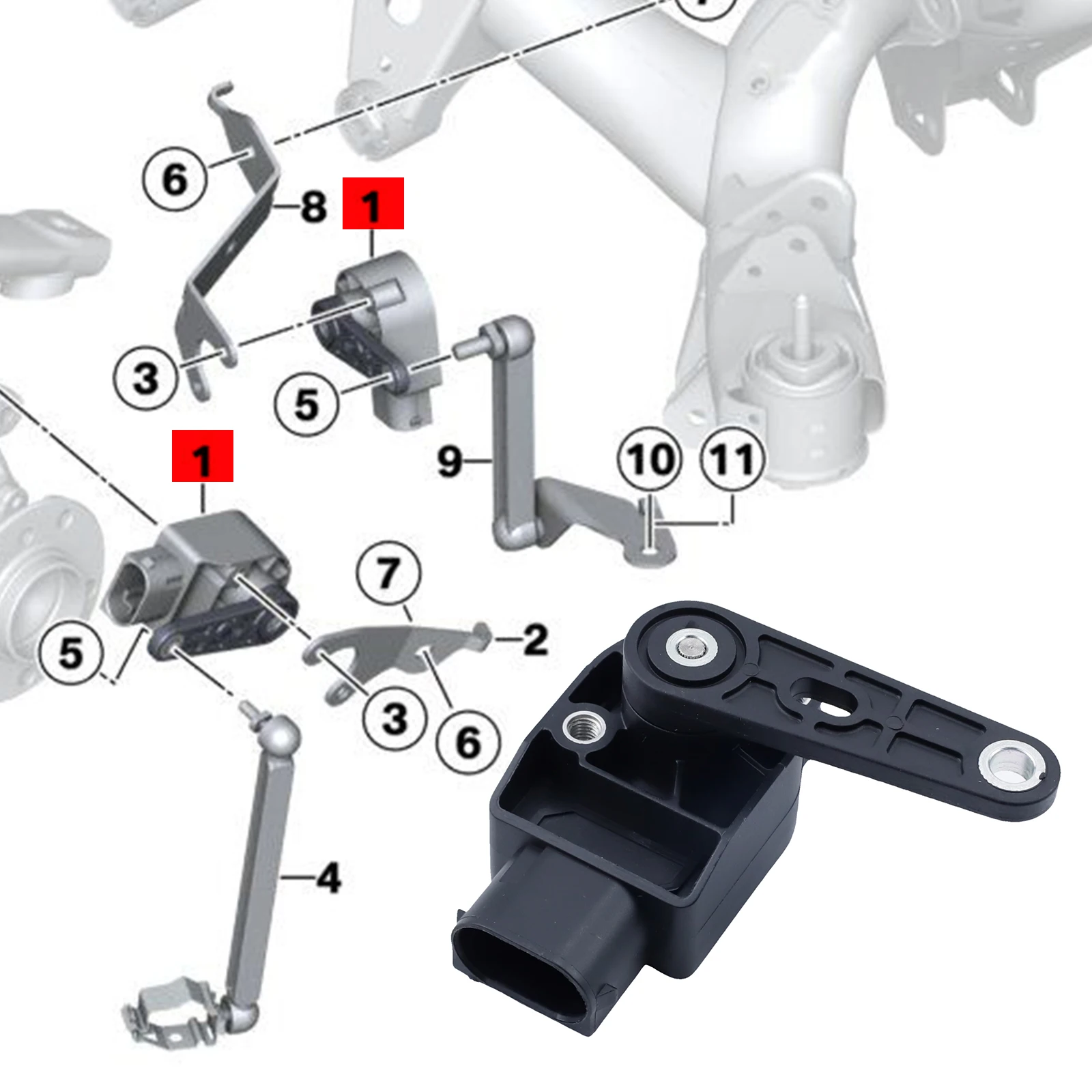 Hoogteniveausensor 37146784072 Voor Benz CLA CLS AMG GT GLA GLE W166 W176 W242 W246 W447 BMW F10 F12 F20 F21 F22 F23 F25 F30 F34