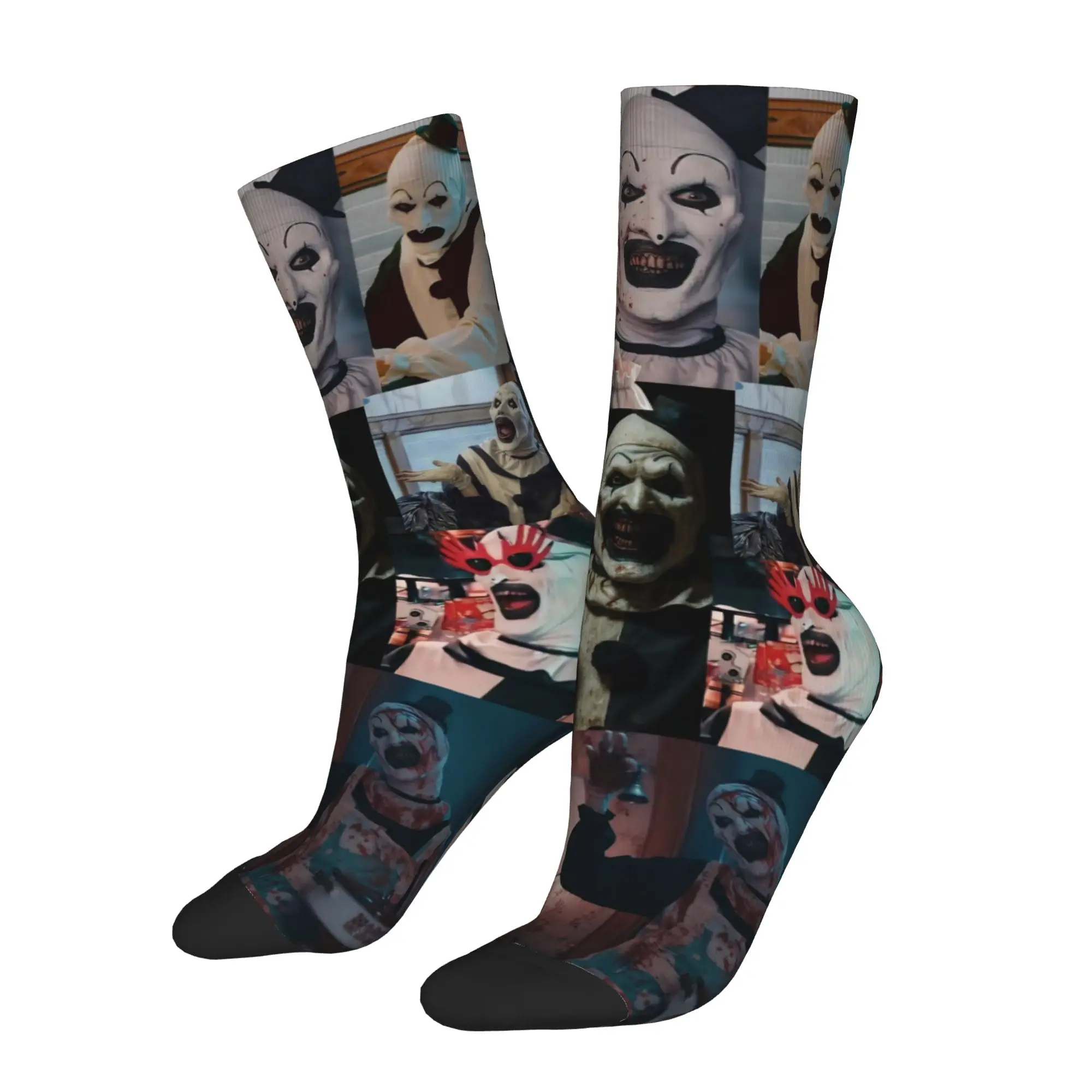 Hip-hop Terrifier Sports Socks Horror Movie Polyester Crew Socks for Unisex Non-slip