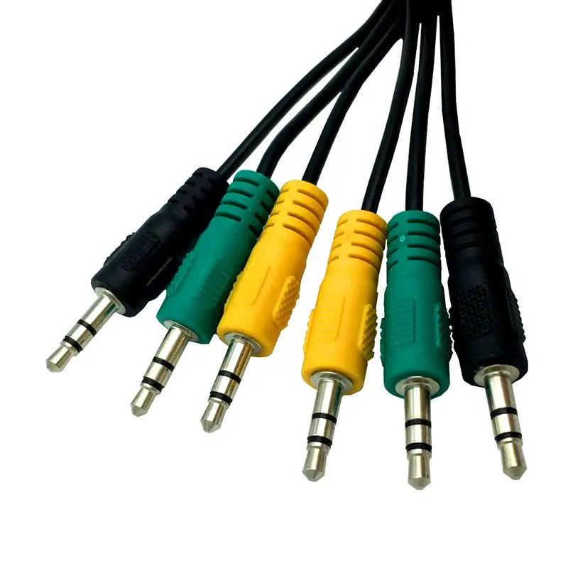 Three In One Stereo Sound Frequency Cable, 3.5mm Car Earphone 3 Male To 3 Male Car AUX Mobile Phone Sound Box Connection Cable