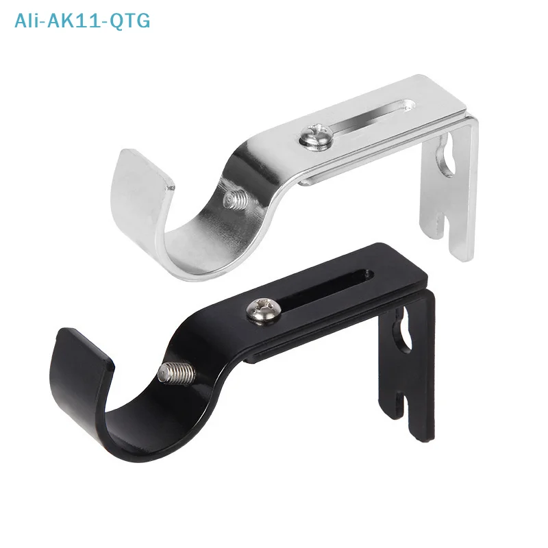 2pc Universal Adjustable Hanging Hook For Bedroom Dormitory Wall-mounted Curtain Rod Support Extendable Metal Roman Pole Bracket