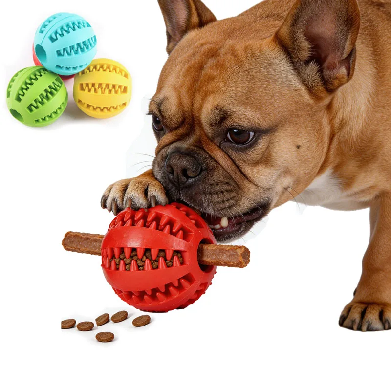 Dog Rubber Leakage Ball Dogs Molar and Teeth Cleaning Chew Balls Training Slow Pet Interactive Elasticity Ball