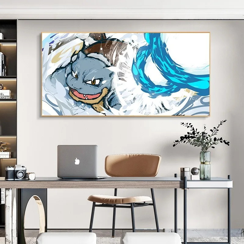 Pokemon Anime Peripheral Canvas Painting Watercolor Poster Wall Anime Art Wall Sticker Kawaii Abstract Picture living room Decor