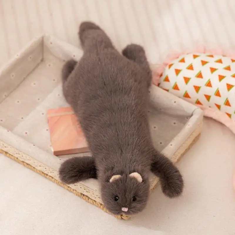 Realistico Giocattolo Farcito Furetto Che Abbraccia Giocattolo Animale Adorabile Furetto Peluche Divertente Peluche Foto