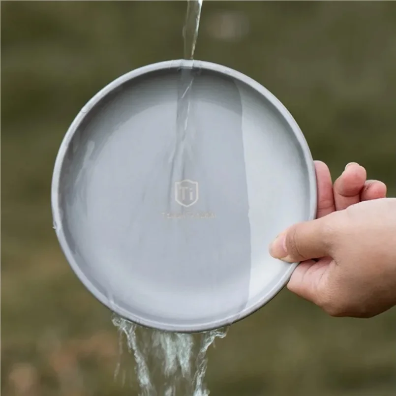 

Titanium Camping Plate Travel Tableware Stackable Camping Supplies Backcountry Dinnerware for Backpacking Picnic Equipment