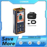 CIGMAN CD-120G Laser Measurement Tool with 4X Camera, P2P Technology, IP68 Waterproof, 2.4inch IPS Display, Humanized UI