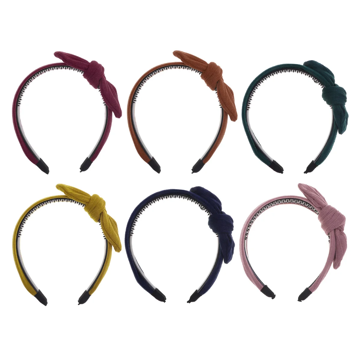 

Cute Rabbit Ear Bowknot Anti Slip Solid Color Hair Hoop For Women Party Costume Headwear Wide Comfortable Accessory