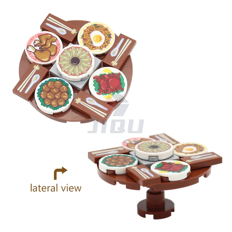 Friend Mini Food Pattern Tile Parts Building Block Noodles Jiaozi Compatible 98138pb088 14769pb210 City MOC Bricks Assembly Toys