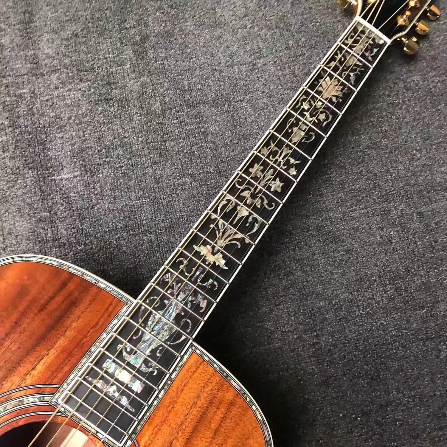 جيتار صوتي فاخر من سلسلة D45 مقاس 41 بوصة مصنوع من خشب السنط الكامل