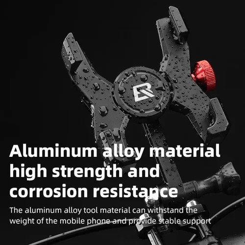 Imagen 2 del producto Soporte para teléfono de bicicleta ROCKBROS, soporte para teléfono móvil de aleación de aluminio de alta resistencia de 4,7-7,09 pulgadas, accesorios para bicicleta