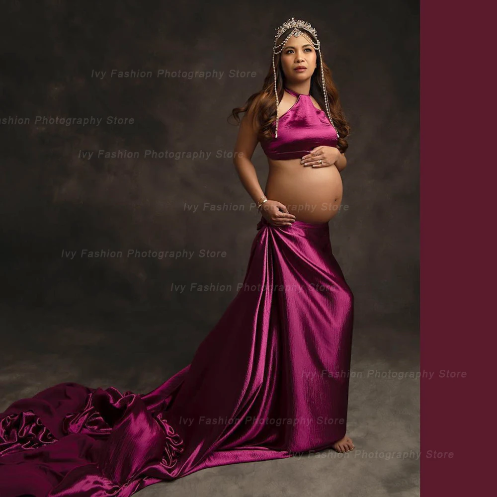 Maternity Photography Props Dress Studio Shooting Accessories Pregnancy Photo Shoot Soft and Glossy Satin Surface Styling Fabric