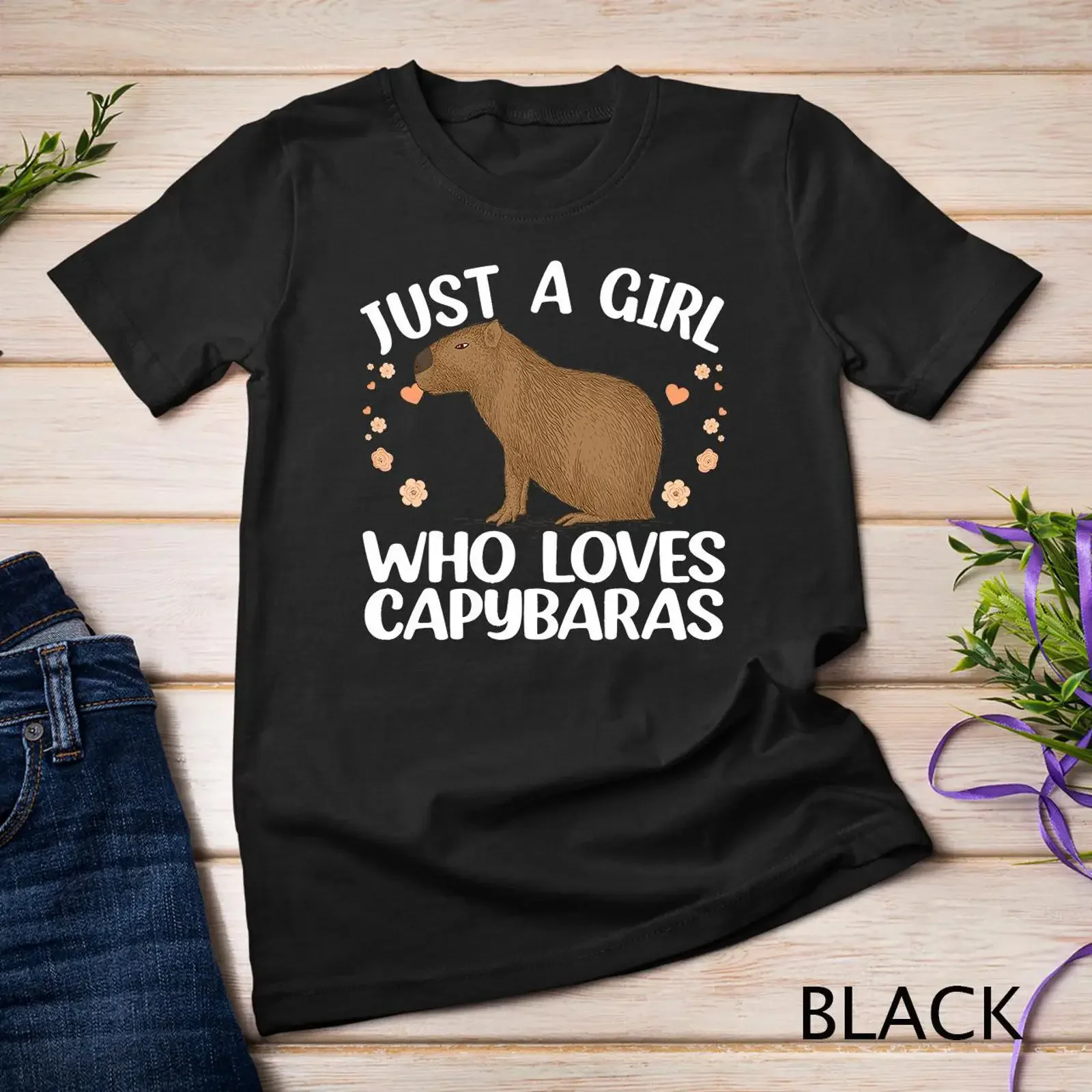 Cool Capybara Design For Women Girls Rodent Animal T Shirt SweaT vintage Washed streetwear fashion designer clothes Breathable