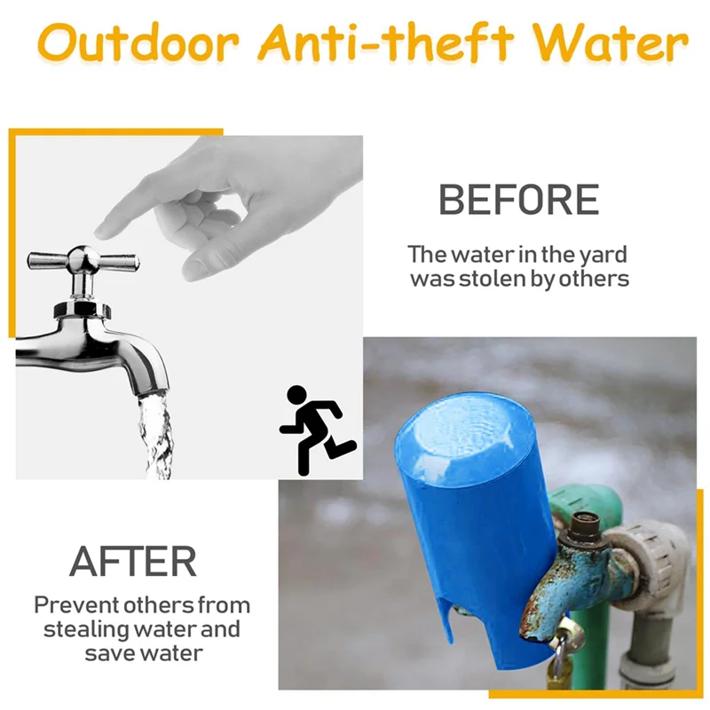 Water Faucet Lock Outdoor/Kitchen/Garden Hose Tap Faucet Lock Anti-Theft Child-Proof Metal Faucet Protection Cover Style
