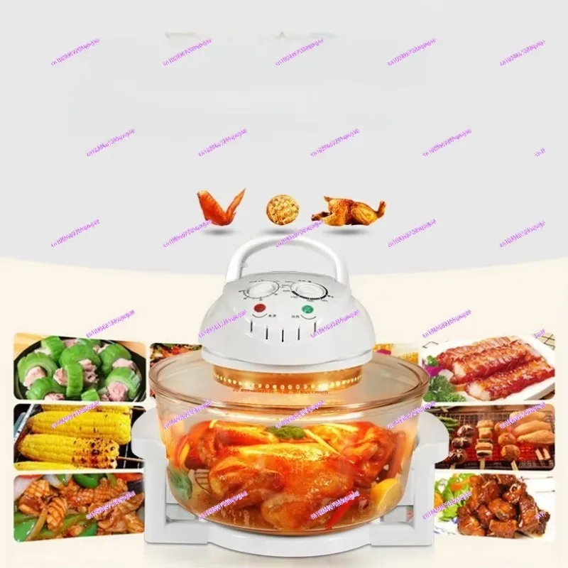 12L Light Wave Furnace Glass Air Fryer Grilled Chicken Grilled Chips Hot Air Circulation Air Furnace