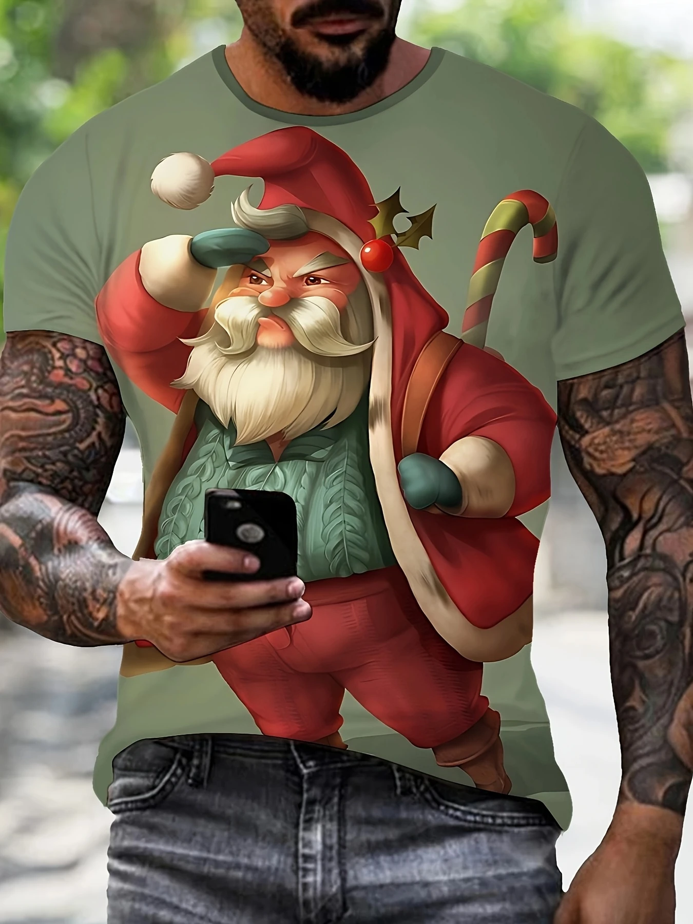 

Christmas Cartoon Fashion Men's T-Shirts Summer Street 3D Santa Claus Print Plus Size Man/Women Top Fun Hip Hop X'mas Party Tees