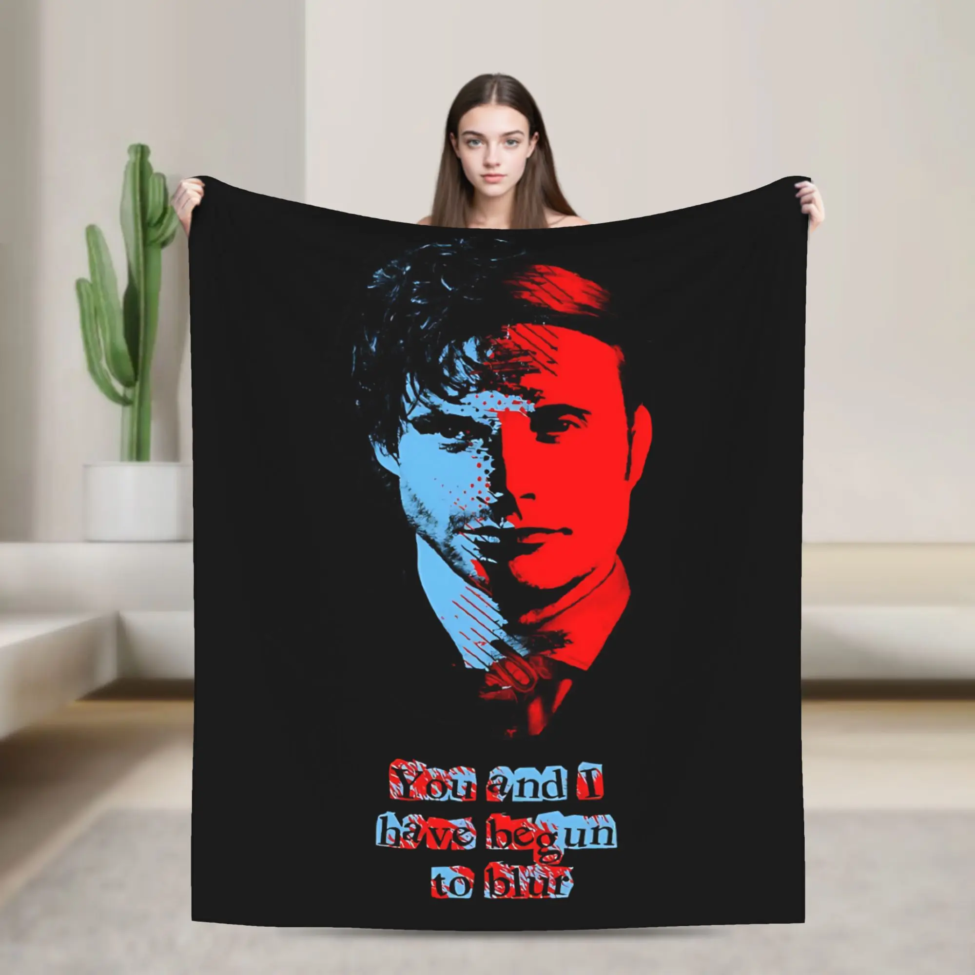 

Hannigram Horror Hannibal Lecter Awesome Blanket Cover Flannel Mads Mikkelsen Ultra-Soft Throw Blanket for Travel Bedspread