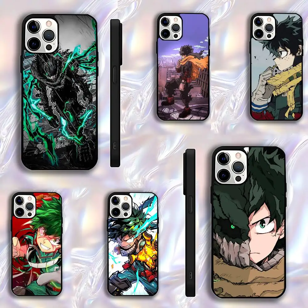My Hero Academia Deku Phone Case For iPhone 17,16,15,14,13,12,11,Pro,Max,Plus,E,Air,Mini Protective Black Cover