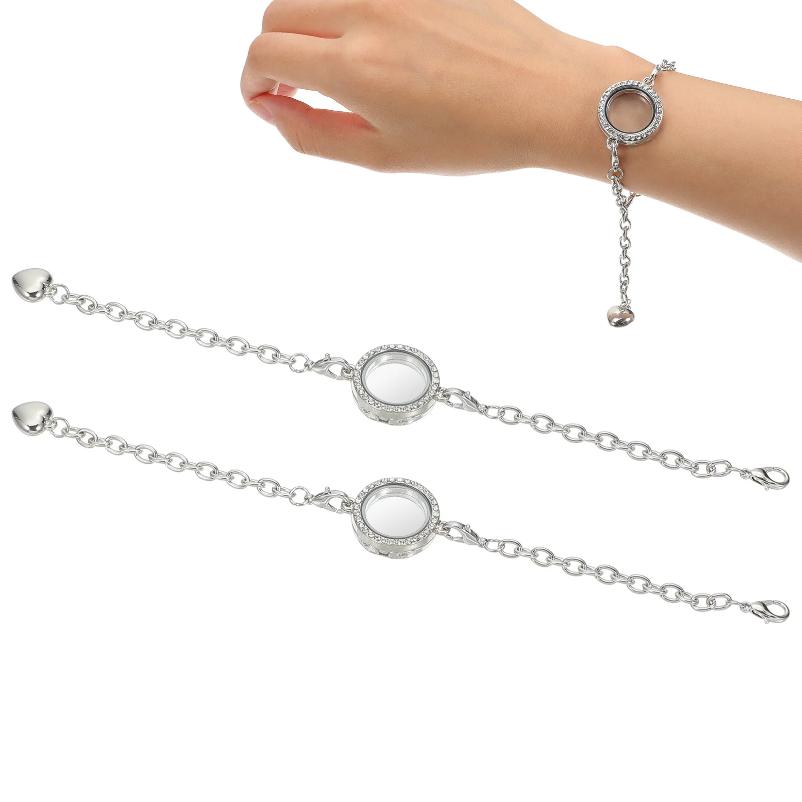 

2Pcs Unique Women Bracelet Adjustable Metal Bangle Summer Dinner Party Accessory Alloy Bracelet Women Wrist Chain