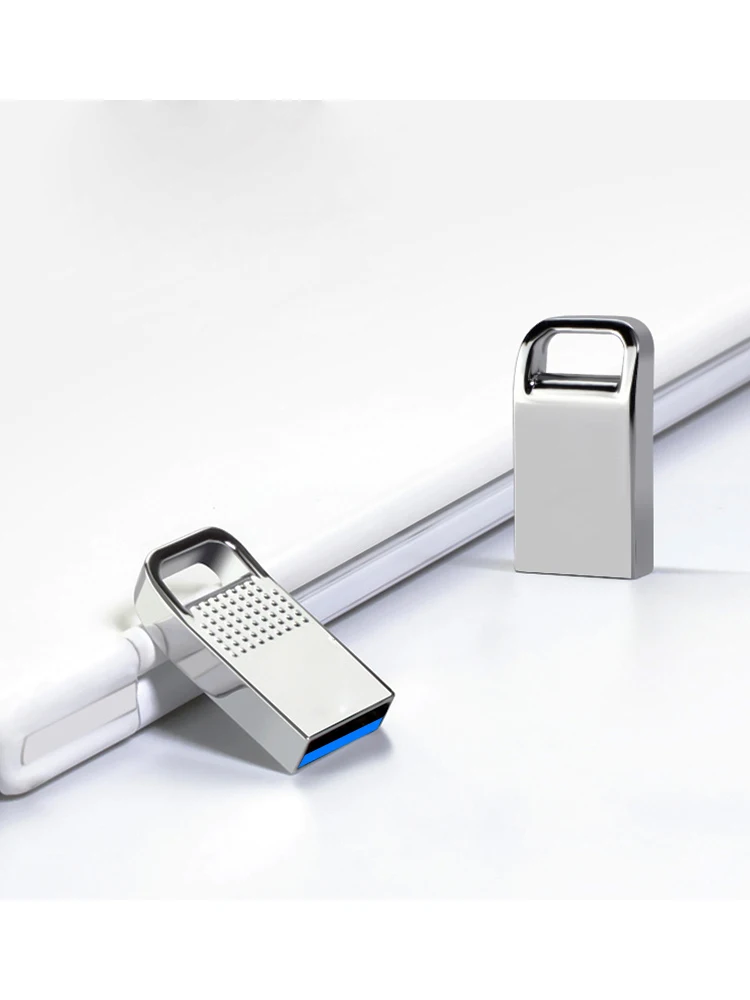 Portable Super Mini USB2.0 Flash Drive Metal Keychain Pendrive 8/16/32/64/128GB, U Disk Flash Memory Stick for Computer