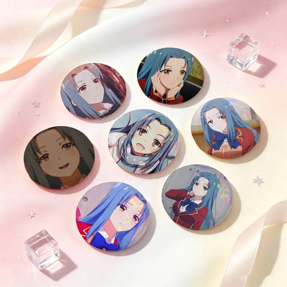 Haruka Hasebe Anime Character Badges 25 32 44 58 75 Mm Round Cosplay Pin Bag Decor Fans Collect Friends Gifts Brooch Souvenir