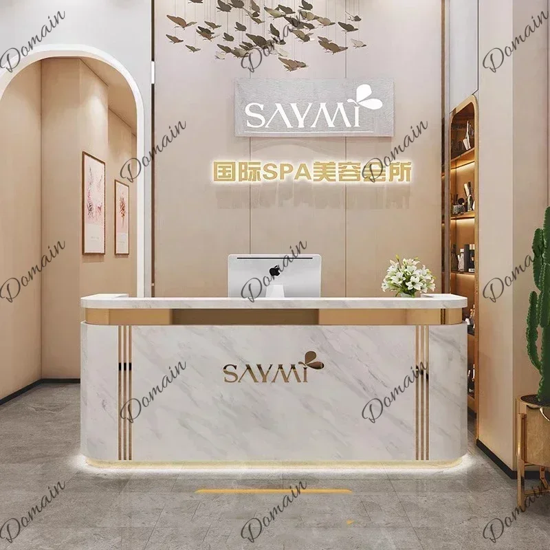 46 X Luxury Reception Desk Luxury Table Atelier Cafe Counter Elegant Office Salon Business Bank Executive Mostrador Trendy Furni