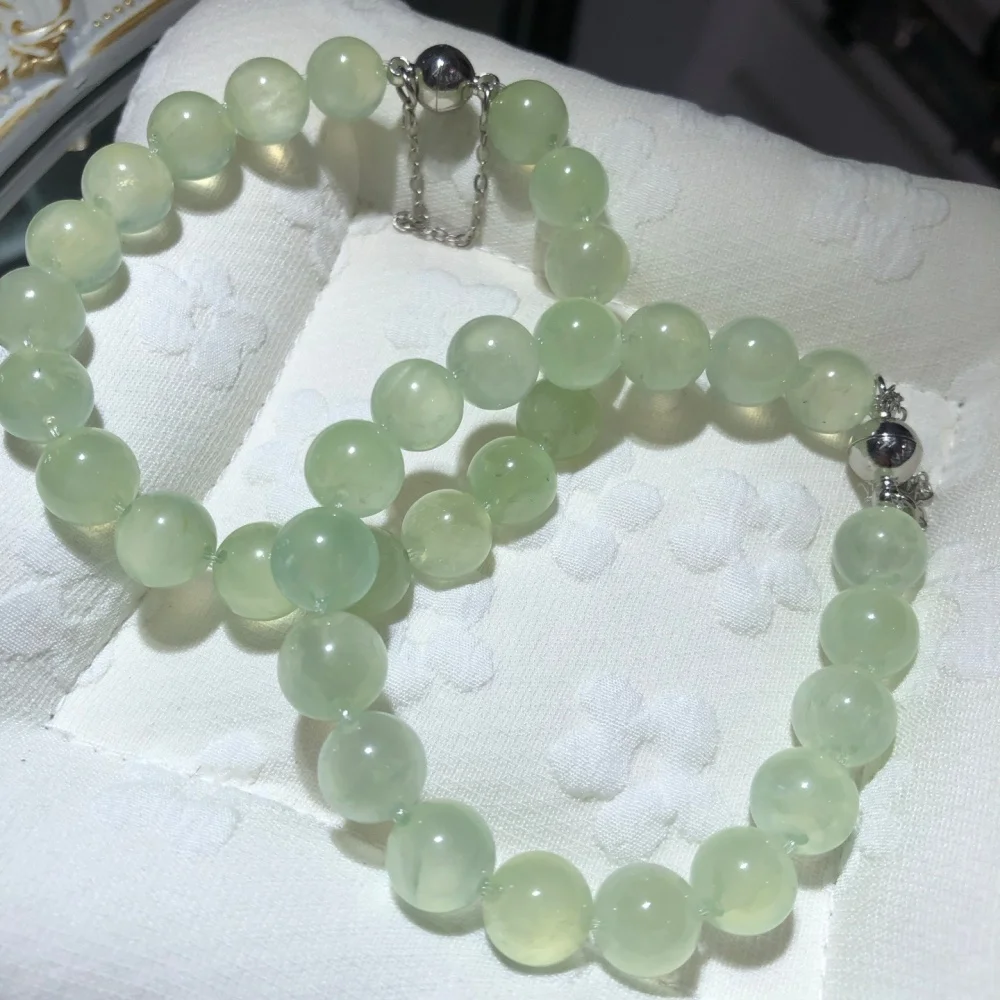 Hot Sale Natural Colored Prehnite Quartz 9mm Round Beads Bracelet Elastic Stretch Healing Energy Gemstone Unisex Jewelry