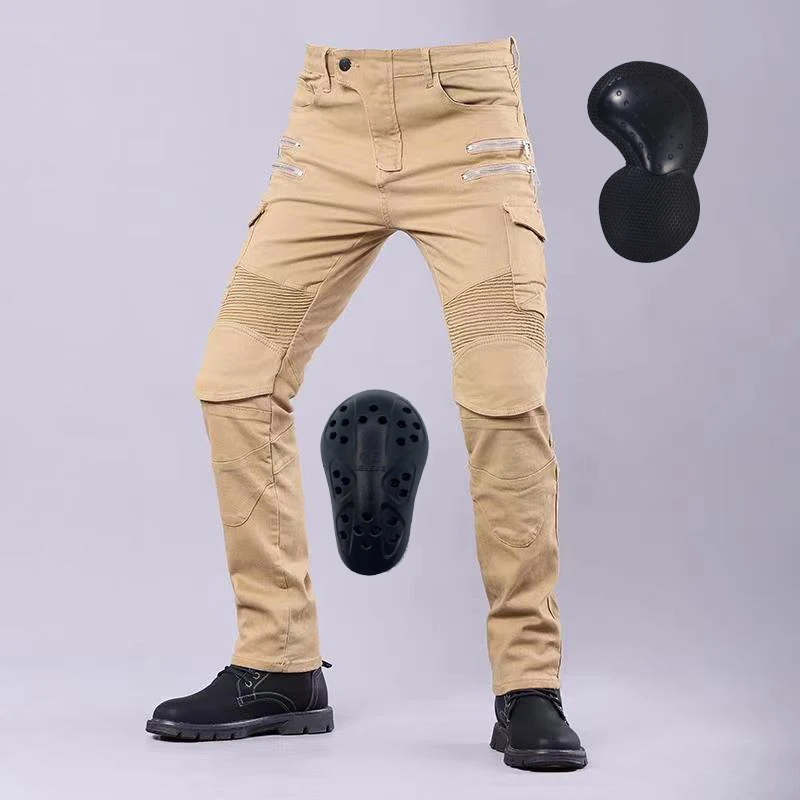 Pantalones vaqueros para montar en motocicleta para hombre y mujer, pantalón de Motocross con equipo de protección, ideal para viajes al aire libre,