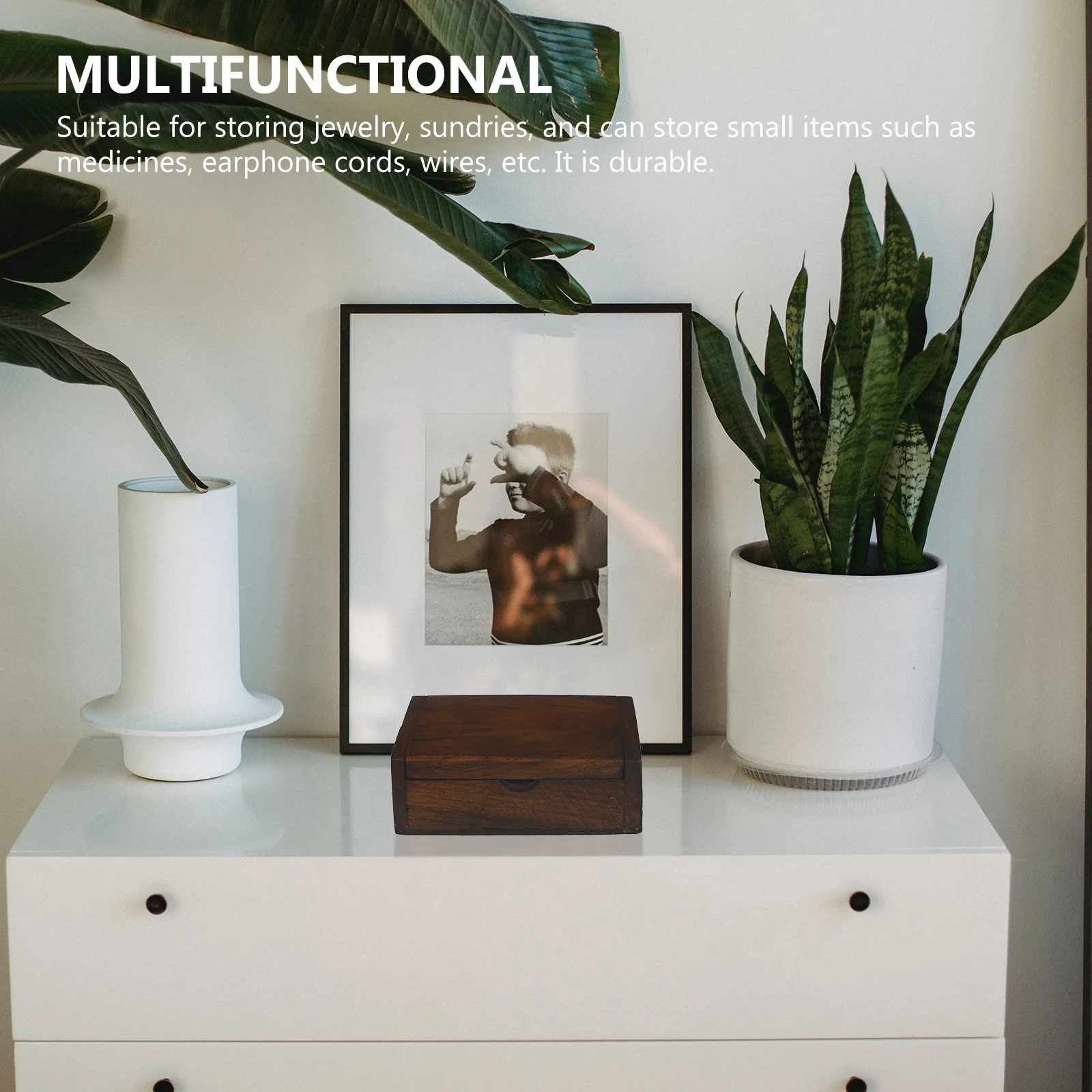 กล่องใส่บัตรไม้ 1 ชิ้น กล่องเก็บของ กล่องใส่เครื่องประดับ กล่องจัดระเบียบบนโต๊ะทำงาน กล่องใส่ของจุกจิกขนาดเล็ก สำหรับบ้านและสำนักงาน