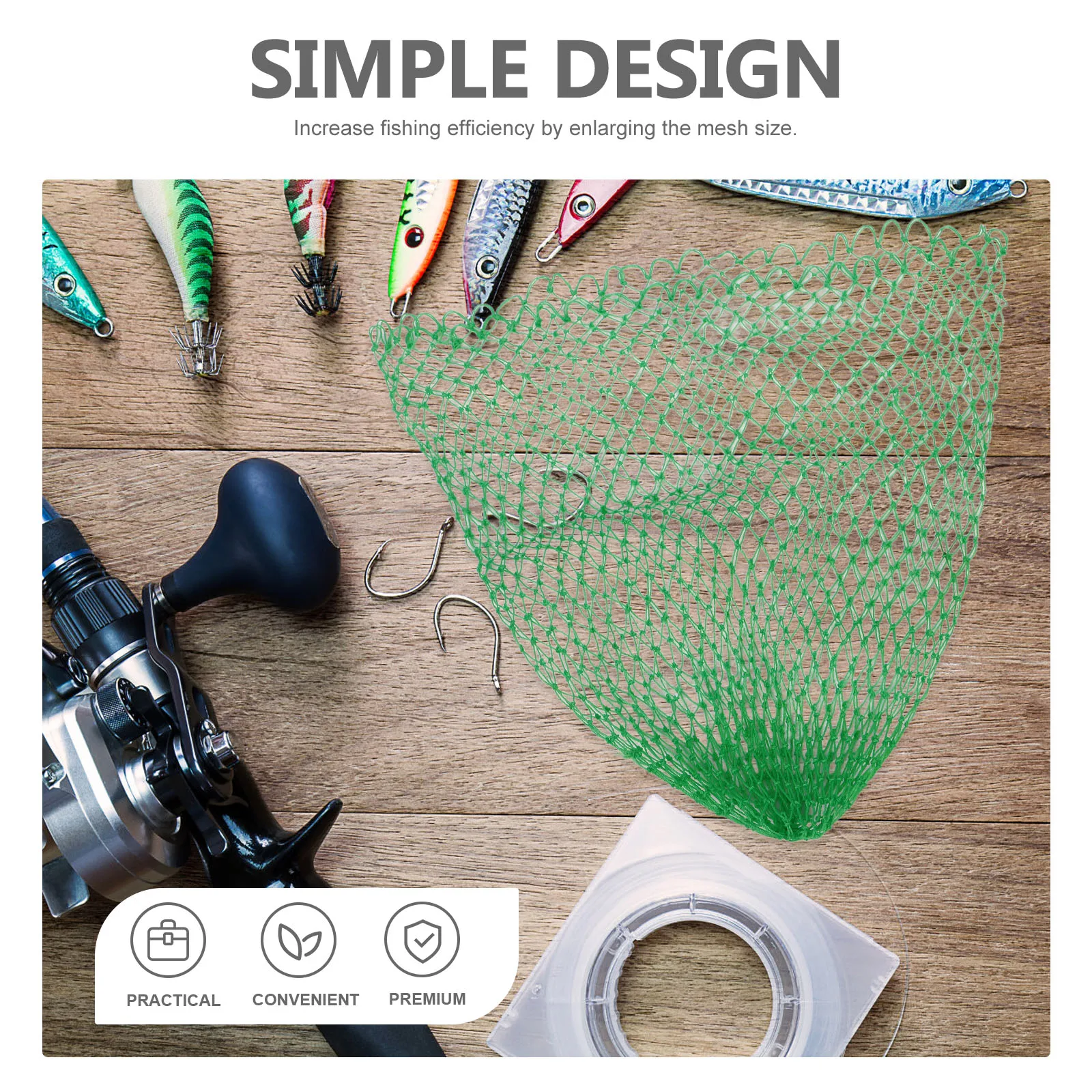 

Fishing Net Large Qing Mesh Lightweight Durable Replacement Head For Saltwater Freshwater Small Fish Portable Catching Tool Fish