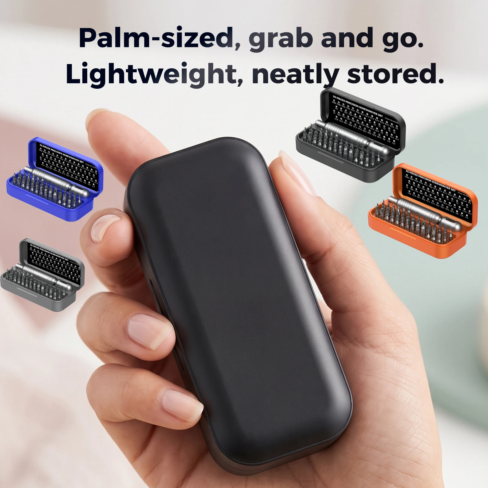 Mini 55-in-1 Precision Screwdriver Set Magnetic Phillips Bits Multifunctional Hand Repair Tool Kit for Phone Watch Glasses PC