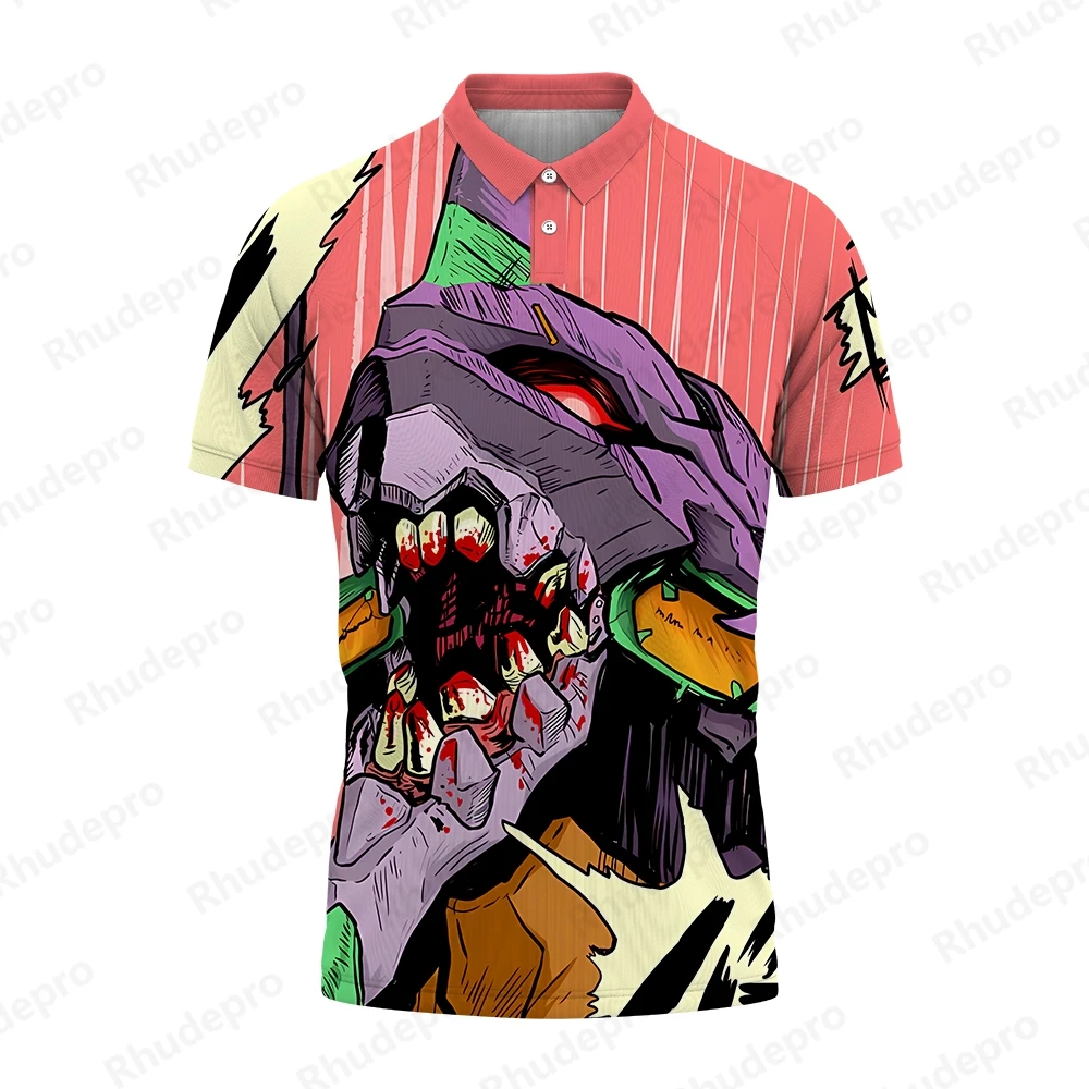 Polo da uomo stampata Neon Genesis Evangelion 2024 5XL Cosplay Anime t-Shirt di alta qualità moda manica corta oversize nuovo