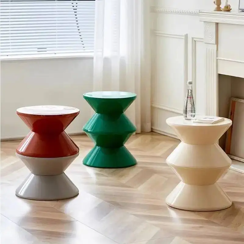 

table INS Living Plastic Sofa room side Corner low table design decor Round Small bedside table Simple bathroom stool Furniture