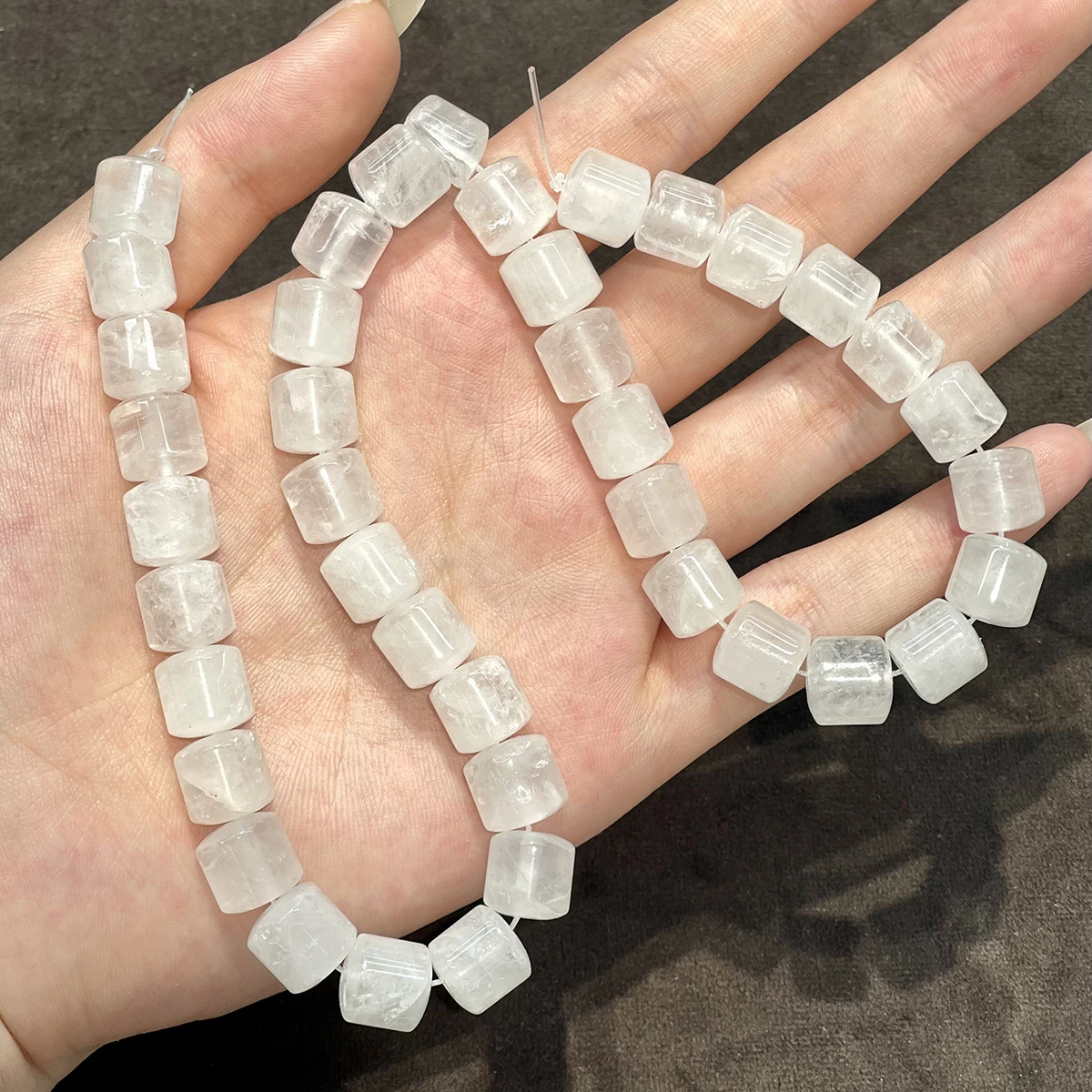 40 Stück 10mm Halbfertige Fassförmige Perlen Natürliche Kristallperlen für Schmuckherstellung DIY Halsketten Armbänder und Accessoires – Detail 8