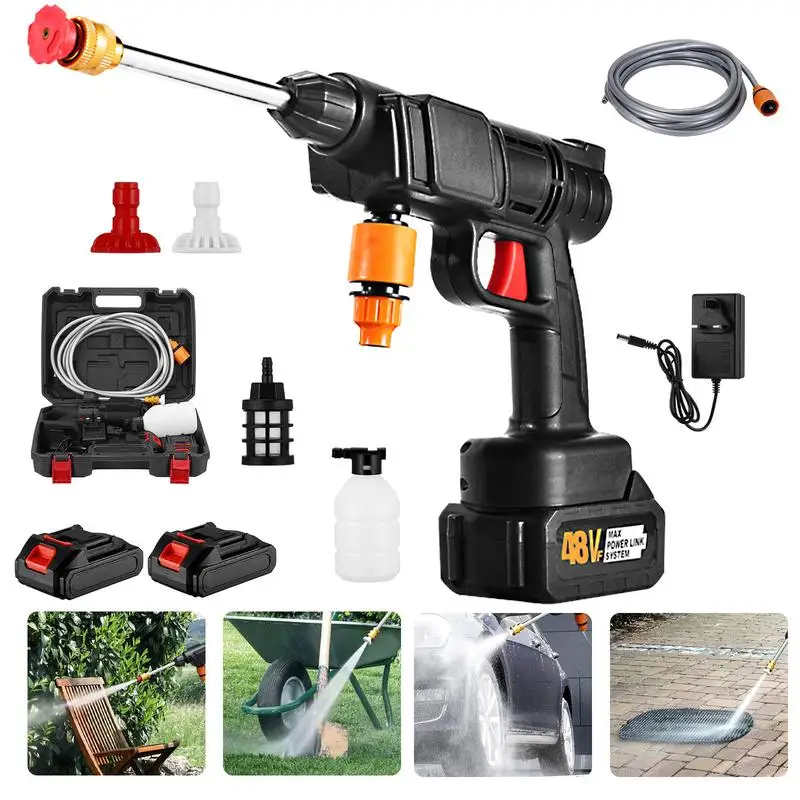 Cordless Pressure Washer Snow Foam Lances, Portable Pressure Washer Battery Powered Max 550PSI, Rechargeable Battery