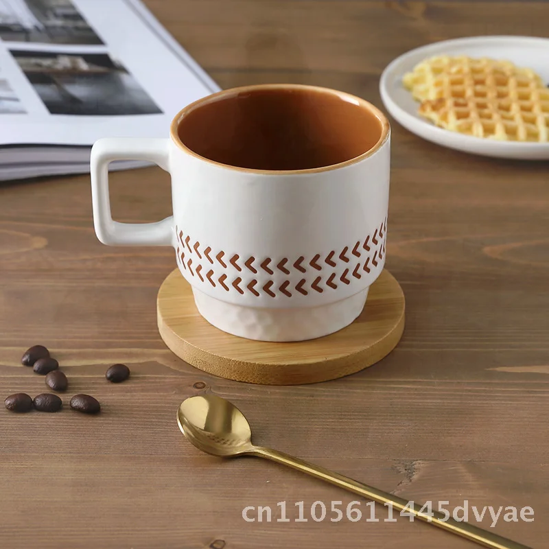 

Modern Minimalist Ceramic Cup Set - Office Mug Breakfast Coffee Milk Afternoon Tea Cup with LOGO Universal 201-300ml Capacity