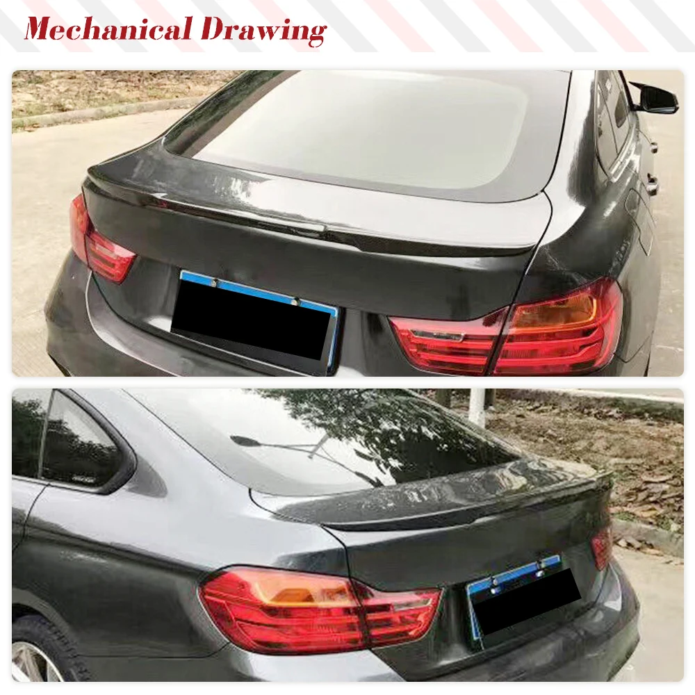 Autorennen Heckspoiler Boot Lippen flügel Spoiler für BMW 4er F36 Gran Coupé 4 Tür 2014-2019 Kohle faser Renn lippe