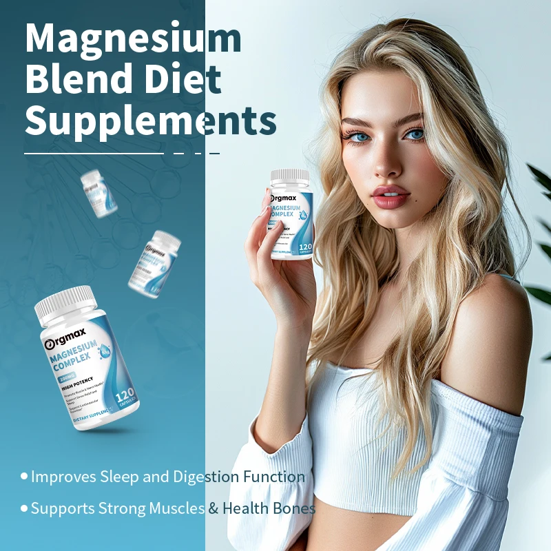 Magnesium Blend Capsules 3In1 Powerful Formula High Potency Absorption Digestion Sleep Muscle&Bone Health Magnesium Glycinate