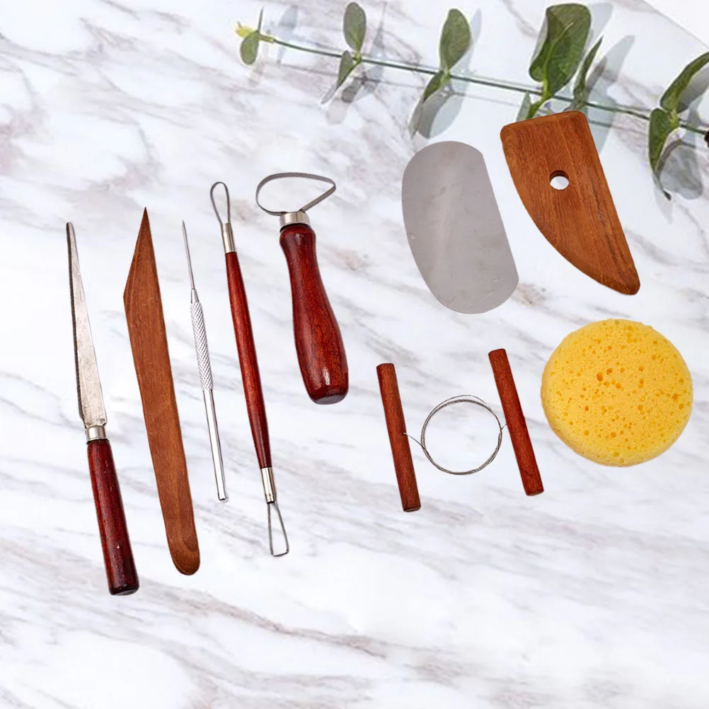 

9Pcs Pottery Sculpture Tools Premium DIY Clay Accessories Set Ergonomic Grip for Home Crafting Gift Idea