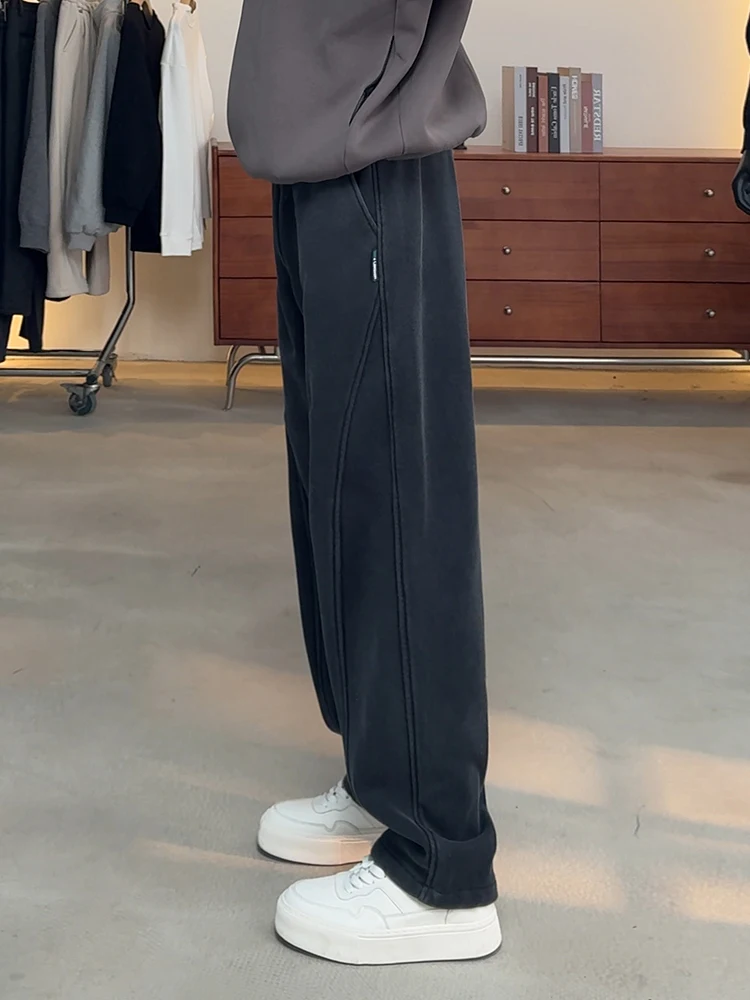 

Waed ey Angle Cut Knife Pants Men's Autumn Cleanfit Banana Straight Sport Casual Long Trousers Comfortable Loose Fit