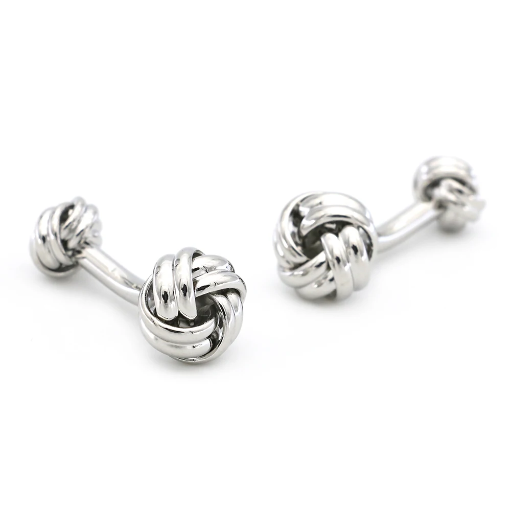 Knot Design Tuxedo Studs And Cufflinks Stud Sets For Men Quality Copper Material Silver Color Cuff Links Wholesale&retail