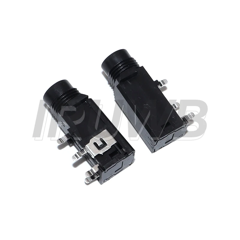 5PCS DIY 6.35mm Jack Gold Plated 4P Stereo Dual Channel Microphone Socket 6.35 Audio Straight jack Connector