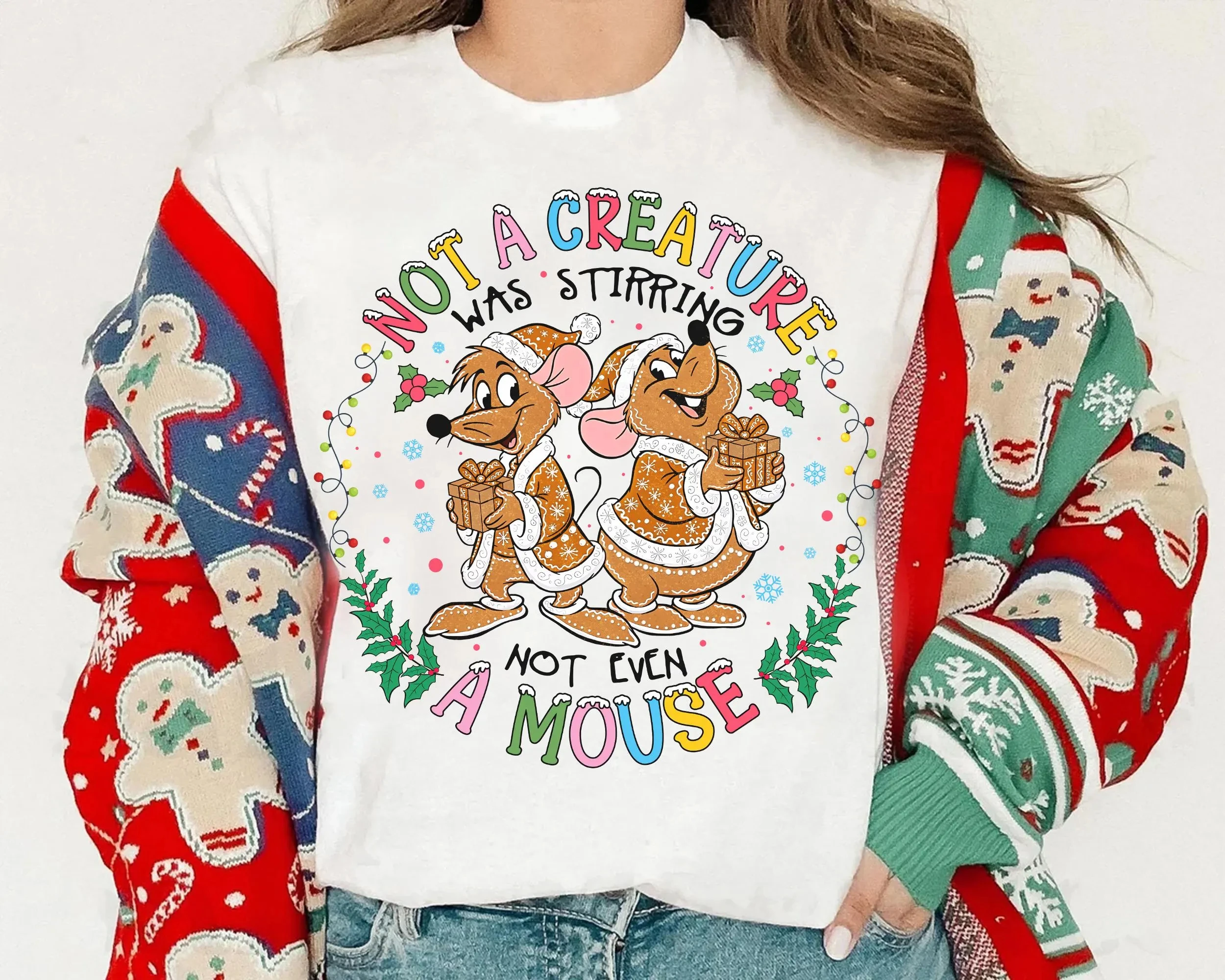 

Рубашка Disney Jaq and Gus с пряничным печеньем, футболка «Не существо была перемешивающая мышь», Рождественская футболка принцессы Золушки, подарок