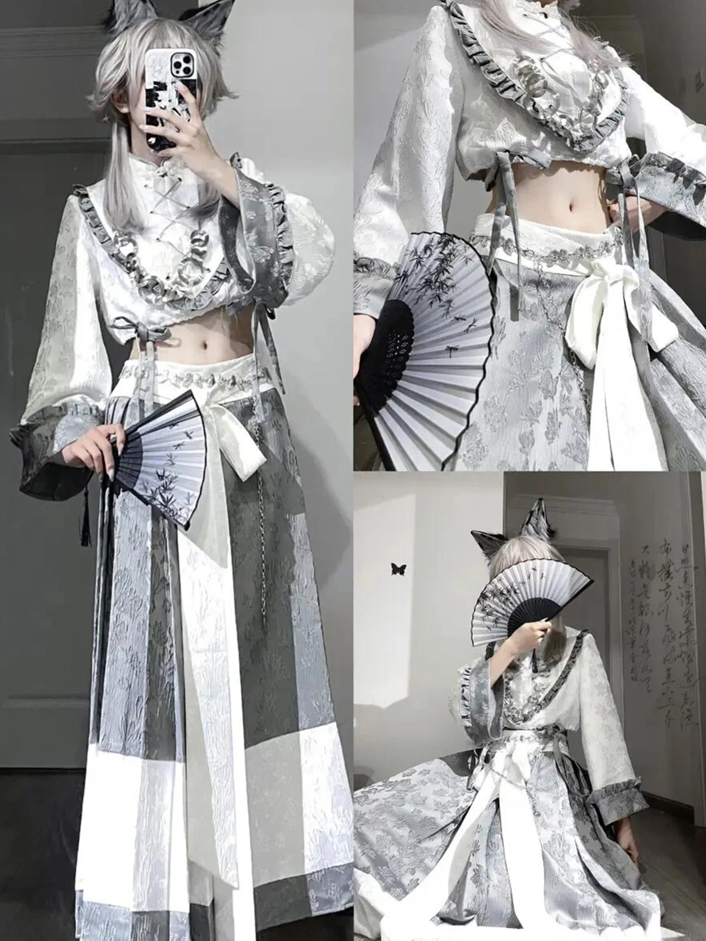 جديد الصينية لوليتا محايد تأثيري loween مجموعة كاملة k سلسلة الثقافية Subup Faion Hanfu الملابس النسائية #1