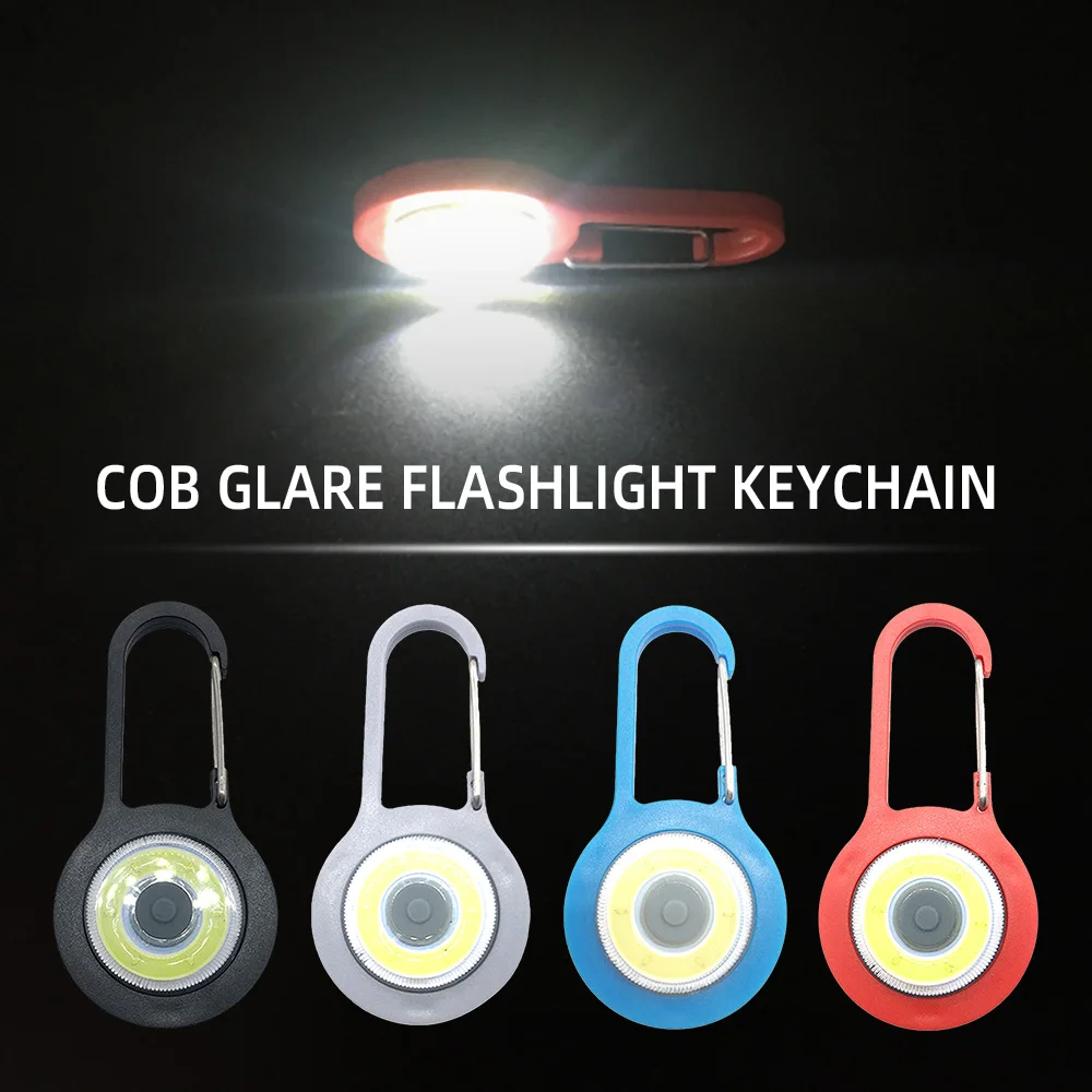 Portable Mini LED Flashlight Carabiner Keychain Light Camping Torch Lamp 3Modes Emergency Self Defense Tent Lamp Pocket Backpack